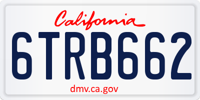 CA license plate 6TRB662