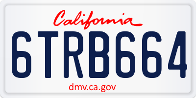 CA license plate 6TRB664