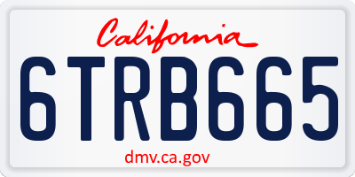 CA license plate 6TRB665