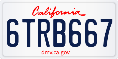 CA license plate 6TRB667