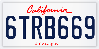 CA license plate 6TRB669