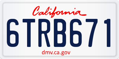 CA license plate 6TRB671