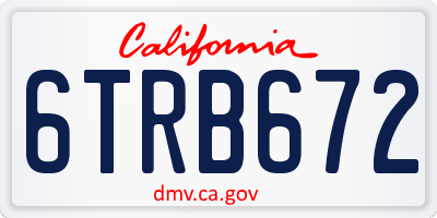 CA license plate 6TRB672