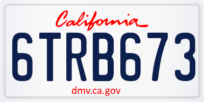 CA license plate 6TRB673
