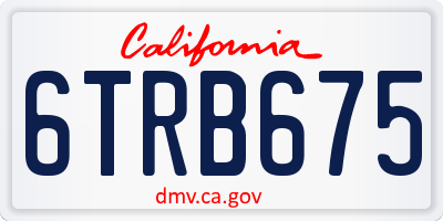 CA license plate 6TRB675
