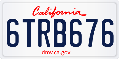 CA license plate 6TRB676