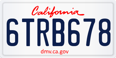 CA license plate 6TRB678