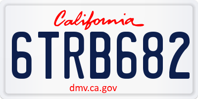 CA license plate 6TRB682