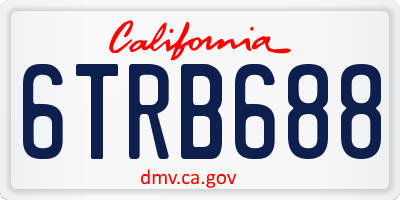 CA license plate 6TRB688