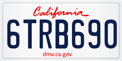 CA license plate 6TRB690