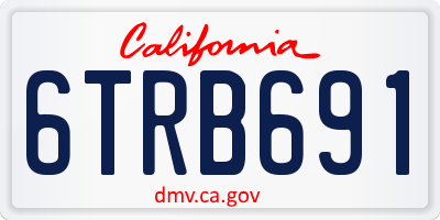 CA license plate 6TRB691