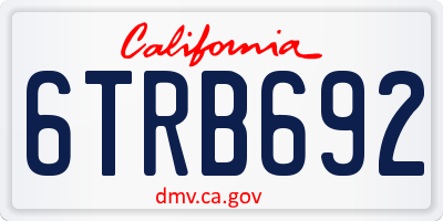 CA license plate 6TRB692