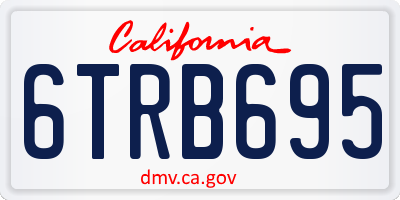 CA license plate 6TRB695
