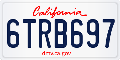 CA license plate 6TRB697