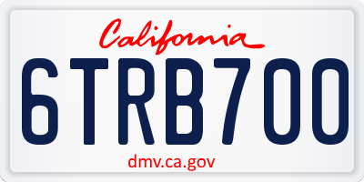 CA license plate 6TRB700