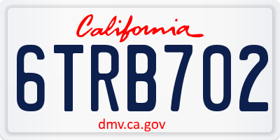 CA license plate 6TRB702