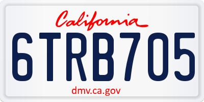 CA license plate 6TRB705