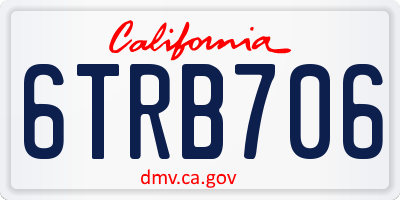 CA license plate 6TRB706