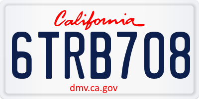 CA license plate 6TRB708