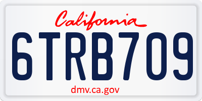 CA license plate 6TRB709