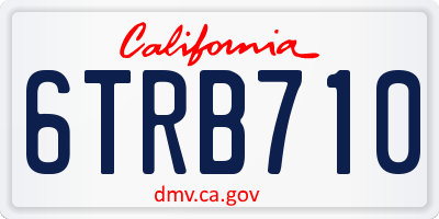 CA license plate 6TRB710