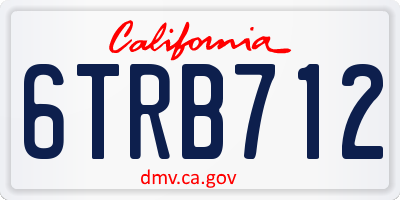 CA license plate 6TRB712