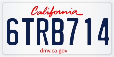 CA license plate 6TRB714