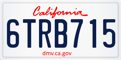 CA license plate 6TRB715