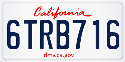 CA license plate 6TRB716