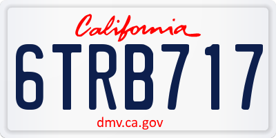 CA license plate 6TRB717