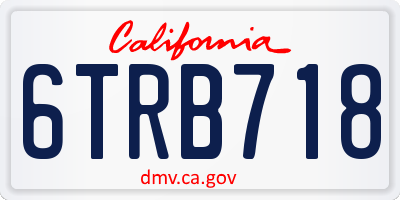 CA license plate 6TRB718