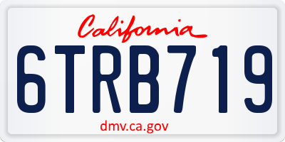 CA license plate 6TRB719