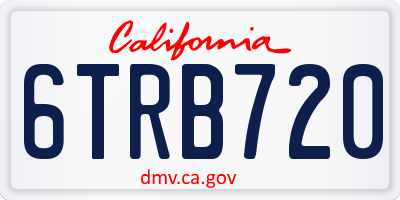 CA license plate 6TRB720