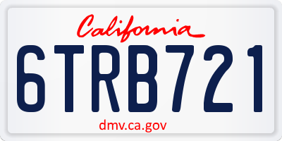 CA license plate 6TRB721