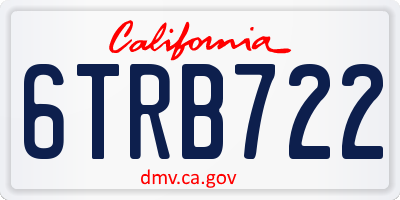 CA license plate 6TRB722