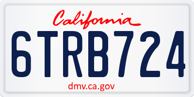 CA license plate 6TRB724