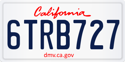 CA license plate 6TRB727