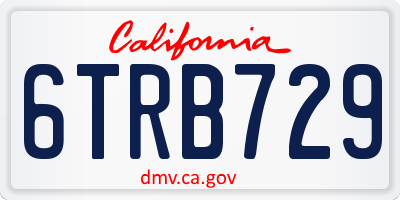 CA license plate 6TRB729