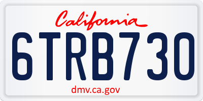 CA license plate 6TRB730