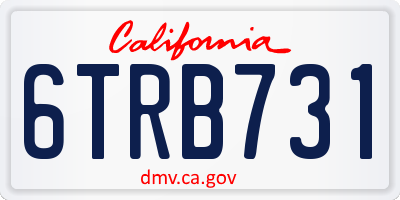 CA license plate 6TRB731