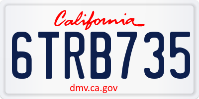 CA license plate 6TRB735