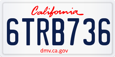 CA license plate 6TRB736