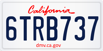 CA license plate 6TRB737