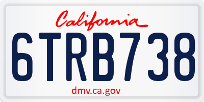 CA license plate 6TRB738