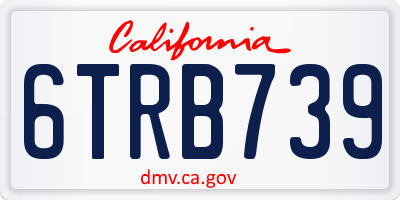 CA license plate 6TRB739