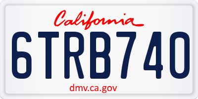 CA license plate 6TRB740