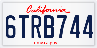 CA license plate 6TRB744