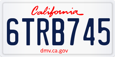 CA license plate 6TRB745