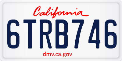 CA license plate 6TRB746