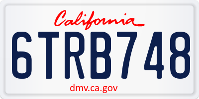 CA license plate 6TRB748